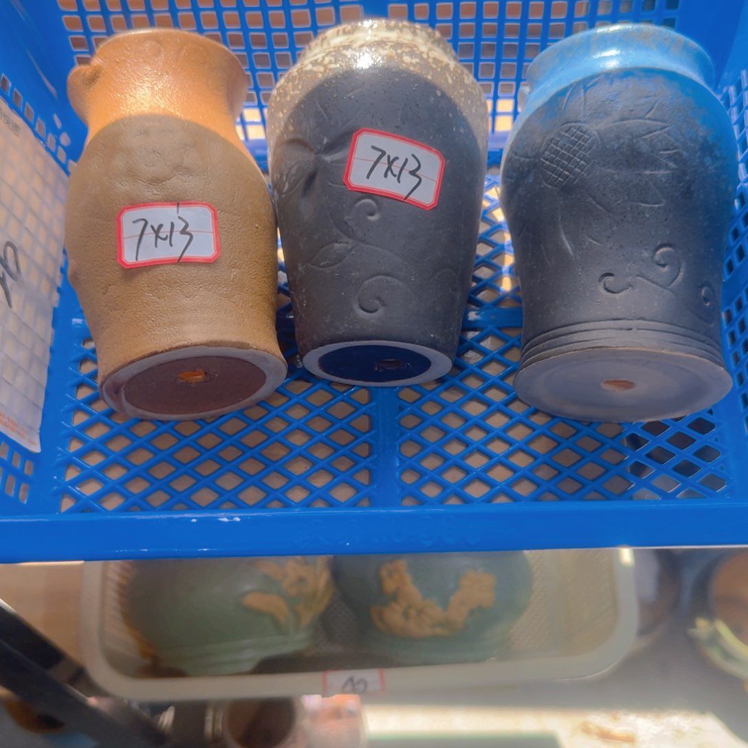 紫砂花盆粗陶精雕