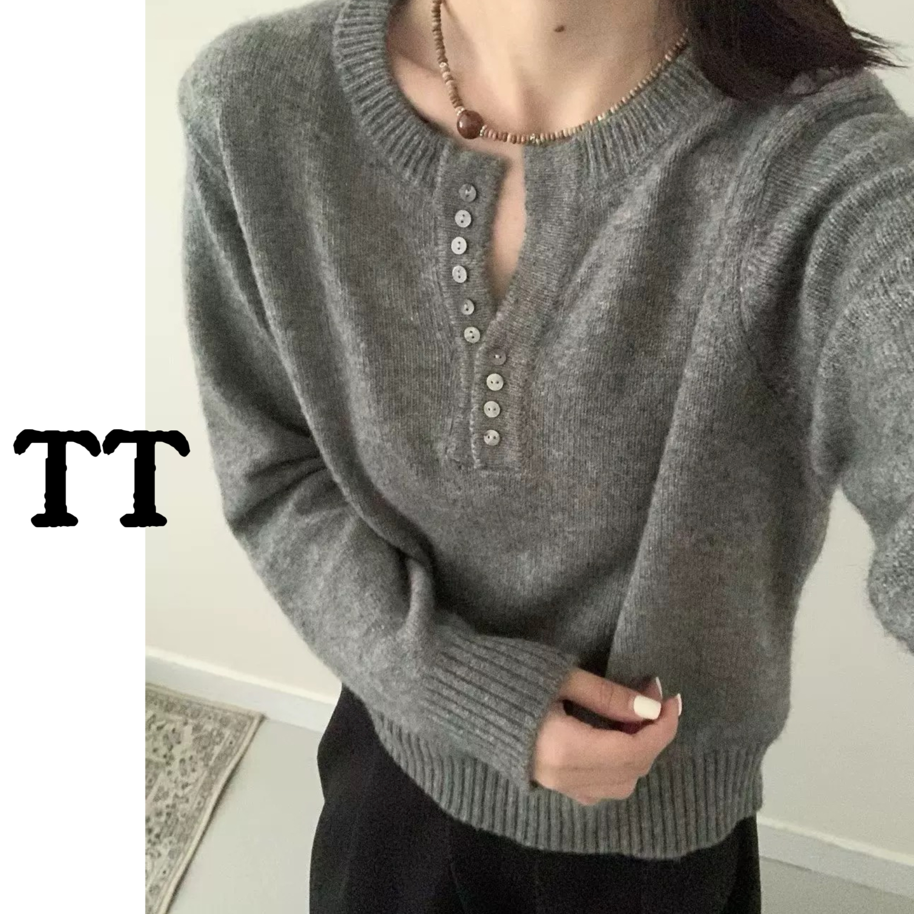 【小剪刀】圆领套头高级感羊毛衫毛衣女秋冬款~1397