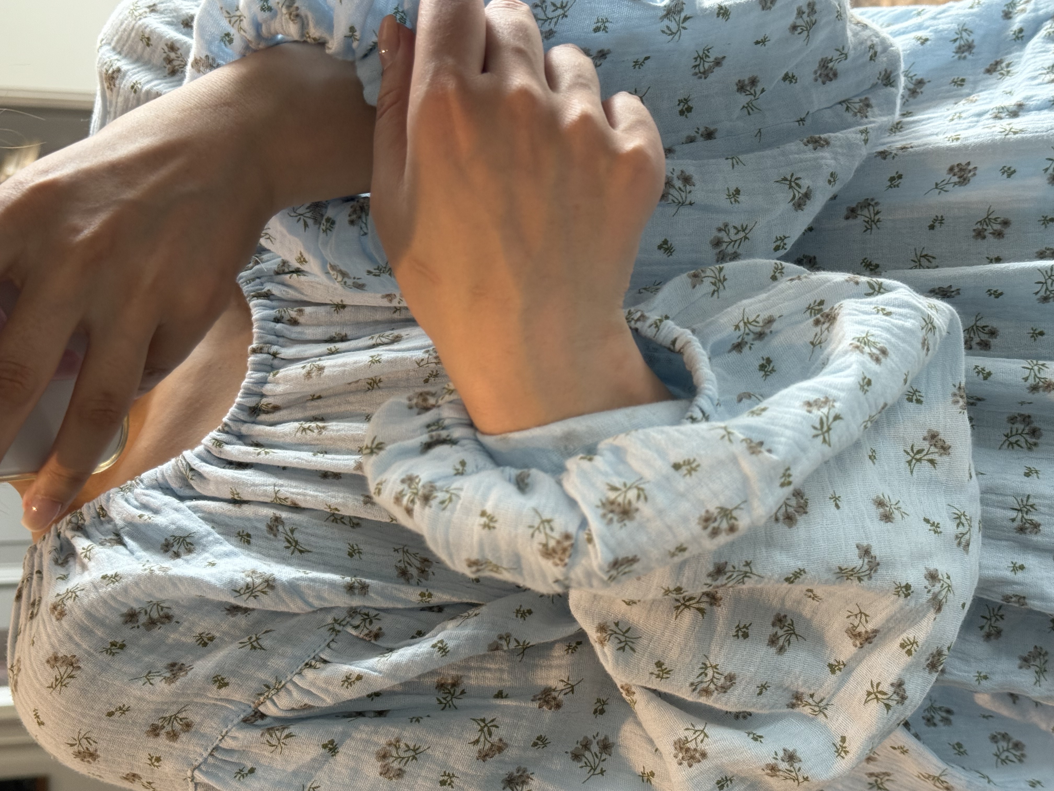 张妈妈同款碎花圆领家居服