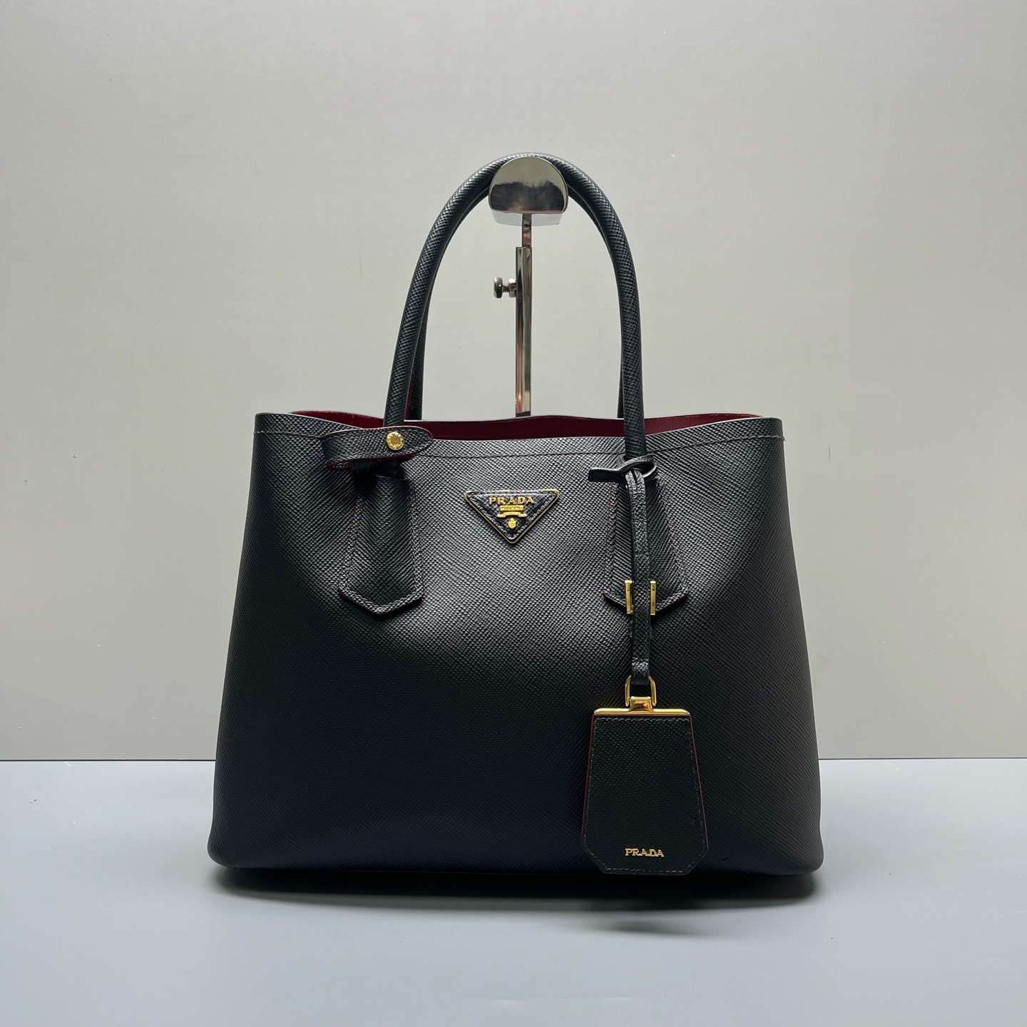 95新 Prada/普拉达 优选/Double黑色手提包标180少肩带/31×23×14
