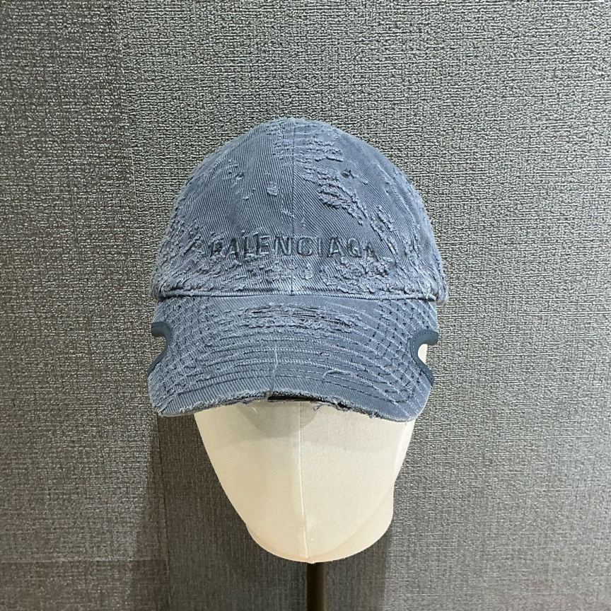 未使用 Balenciaga/巴黎世家  激光破坏缺角棒球帽 带吊M码/9509