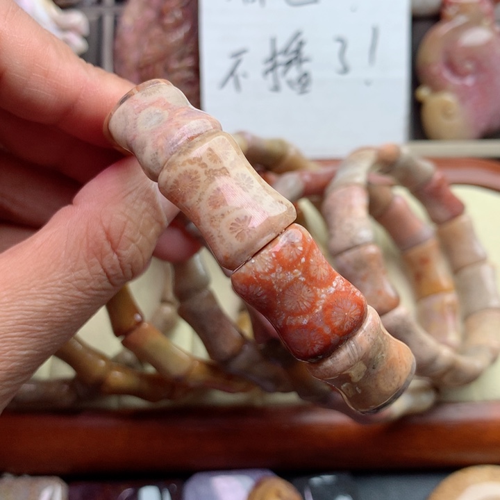 硅化珊瑚（珊瑚玉）颈饰未镶嵌