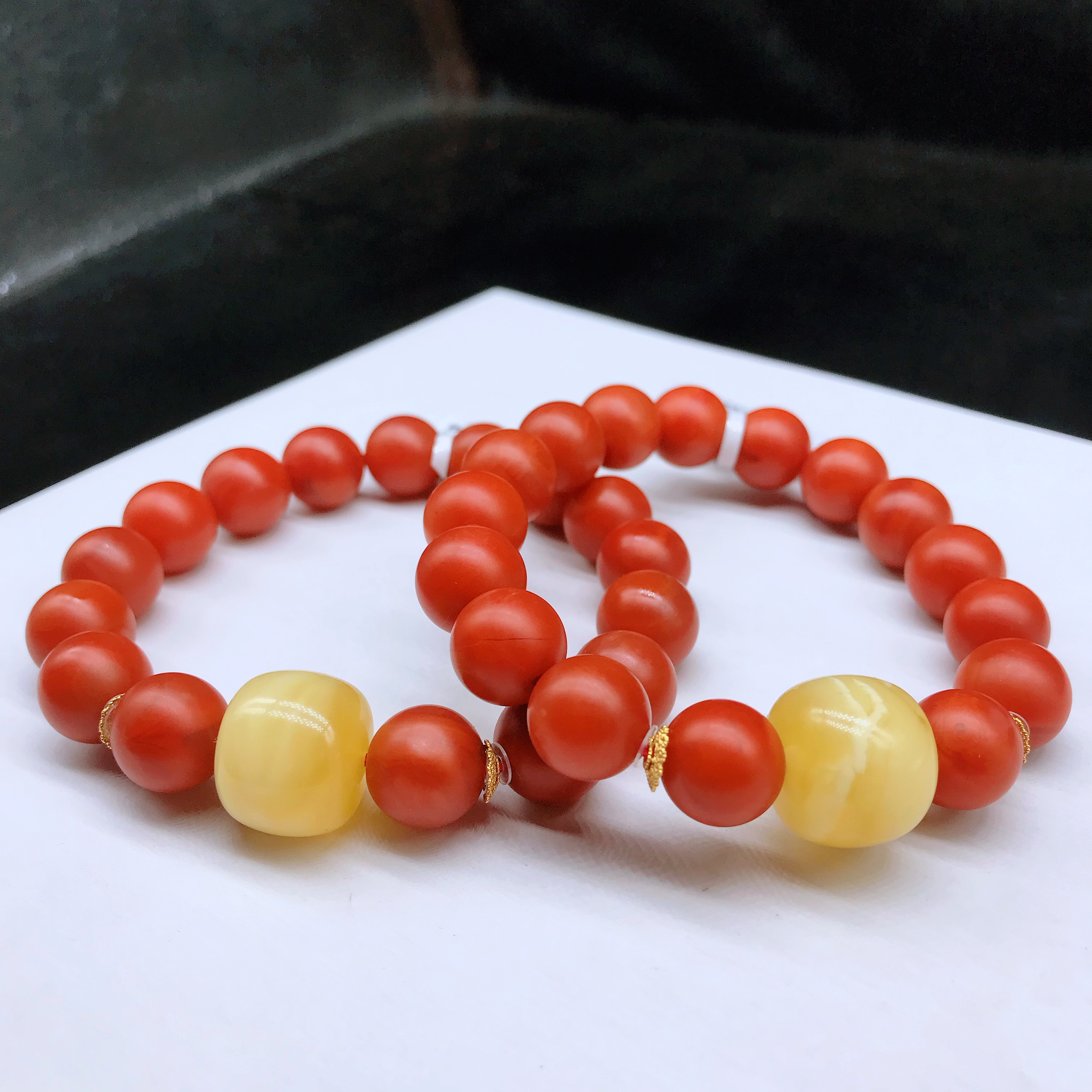 【鼎利源】南红保山阿东寨典藏级18K金diy手串11mm（多样式发其一）