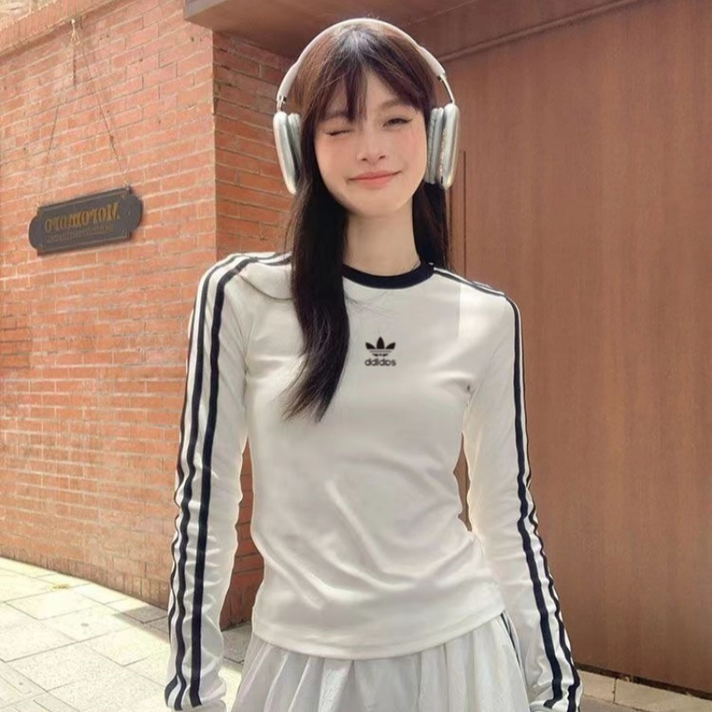 【奥莱撤柜】新款春秋季女款修身薄款长袖T恤时尚圆领打底衫卫衣