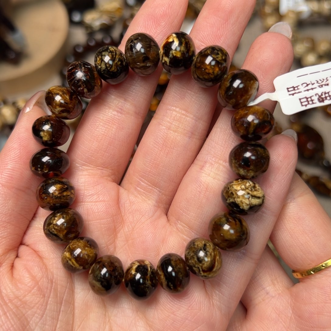 琥珀手链未镶嵌?****?抚顺黑花