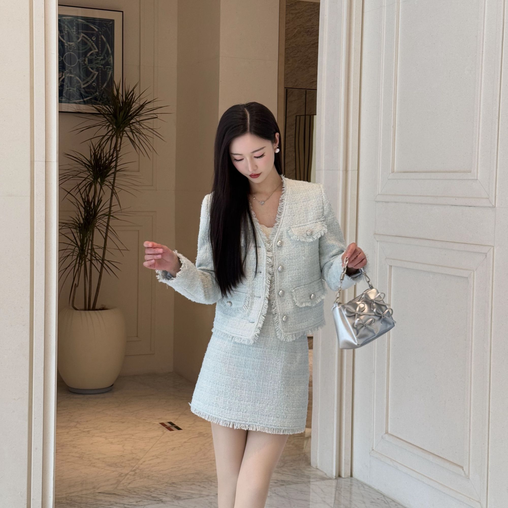 慧慧【心知恋语】春季新款设计感高级气质小香风套装