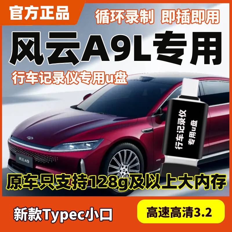 奇瑞风云A9L行车记录仪专用U盘哨兵模式优盘车载配件汽车用品A9