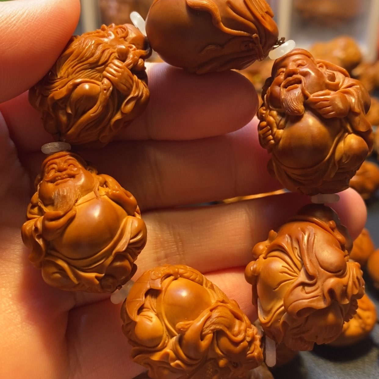 【闪购商品】橄榄核手串/手链苏工名家顶级老油核五福临门