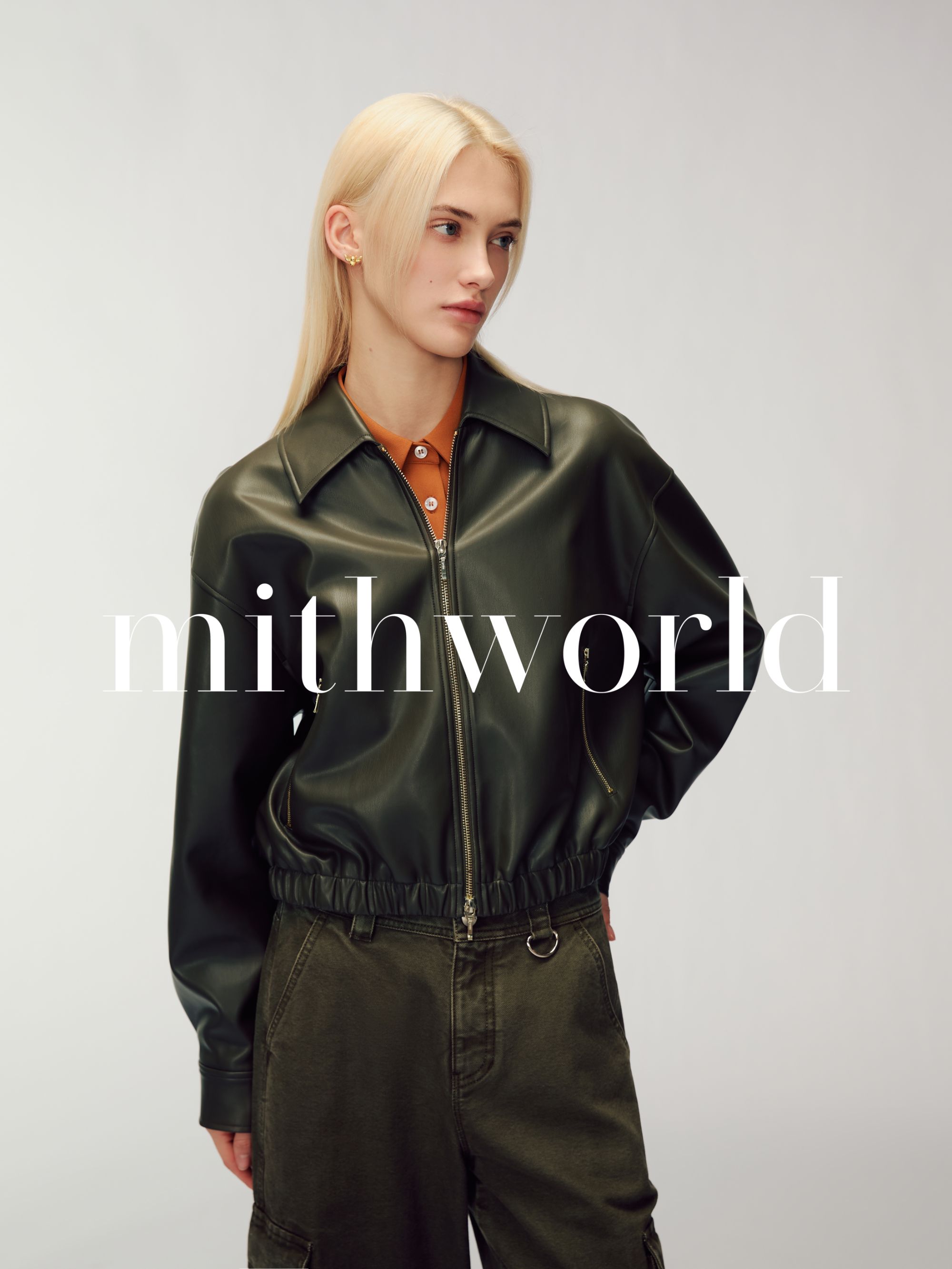 新上环保皮革工装夹克外套