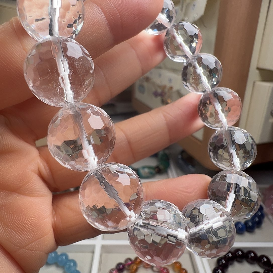 水晶手链未镶嵌天然白水晶