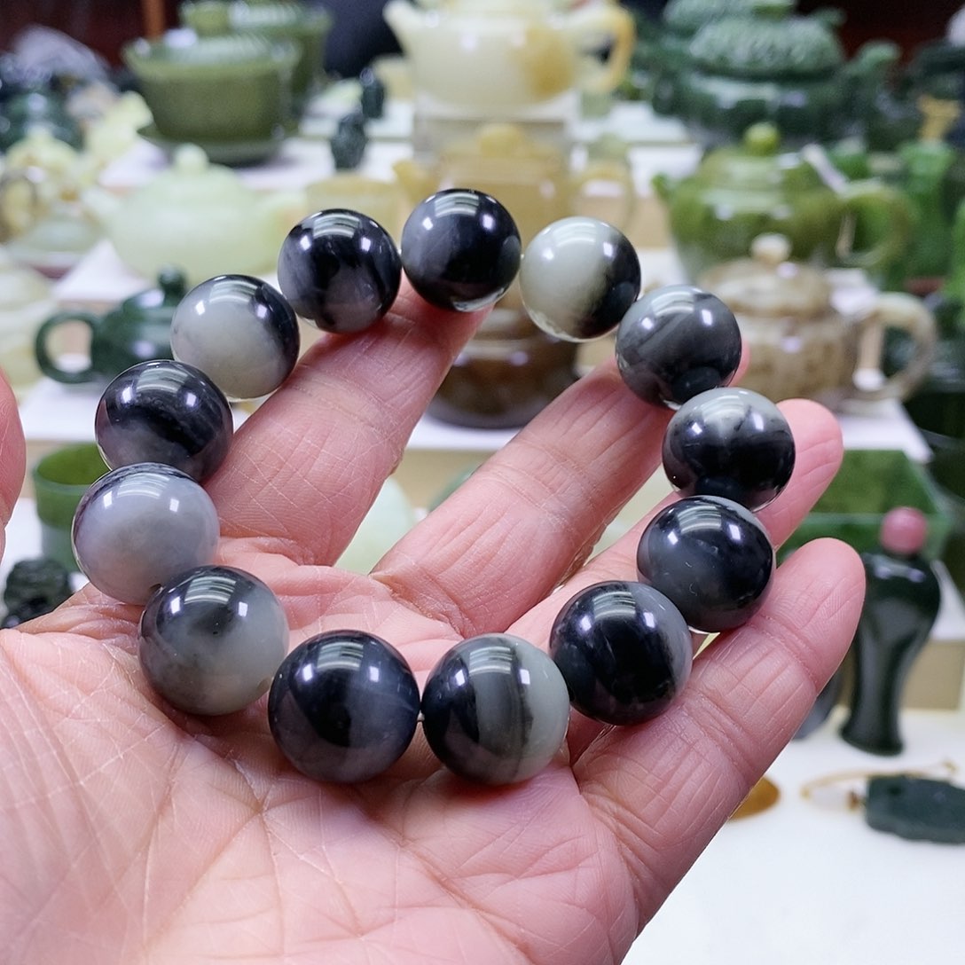 和田玉手串未镶嵌F***k