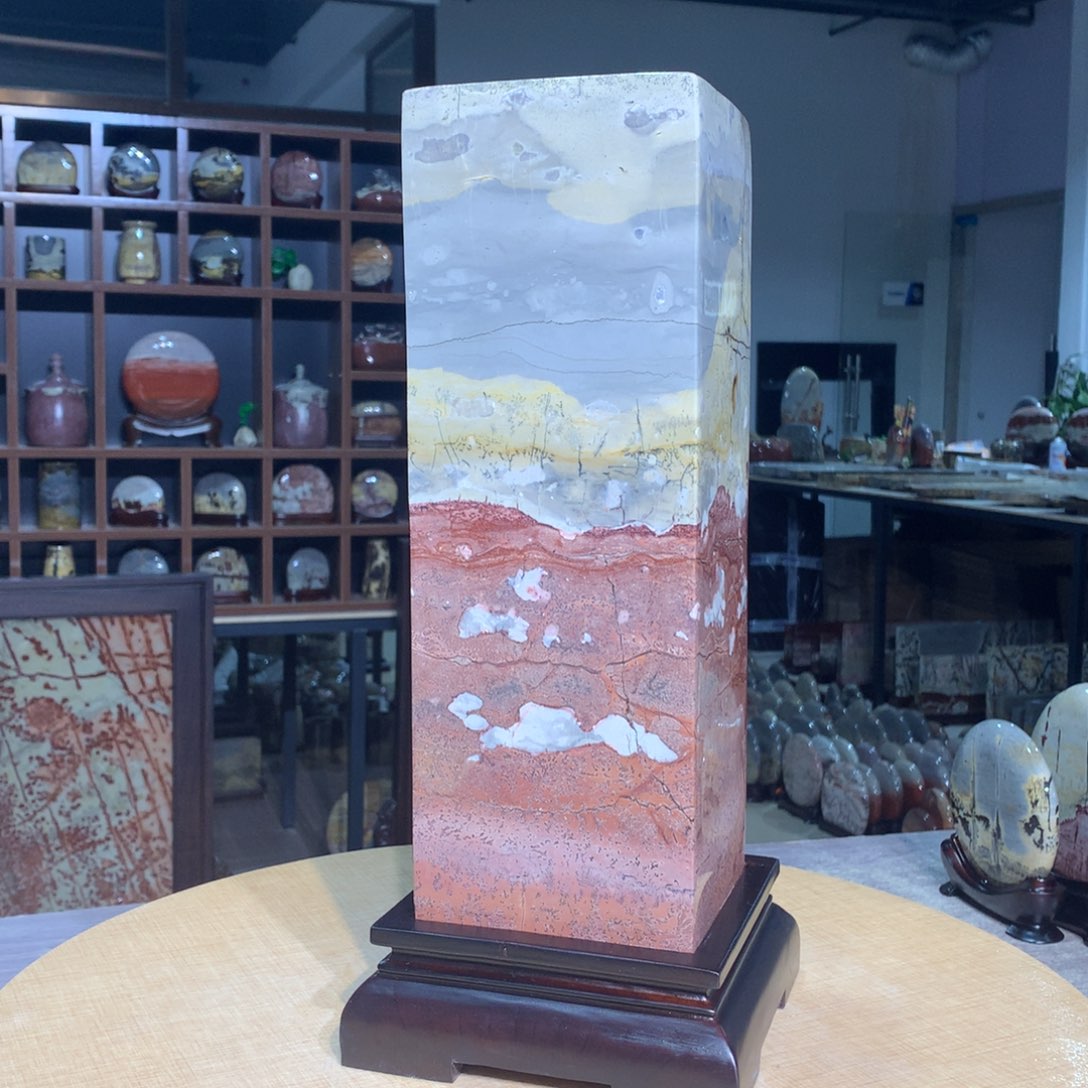 紫砂花瓶广西国画石，观赏收藏