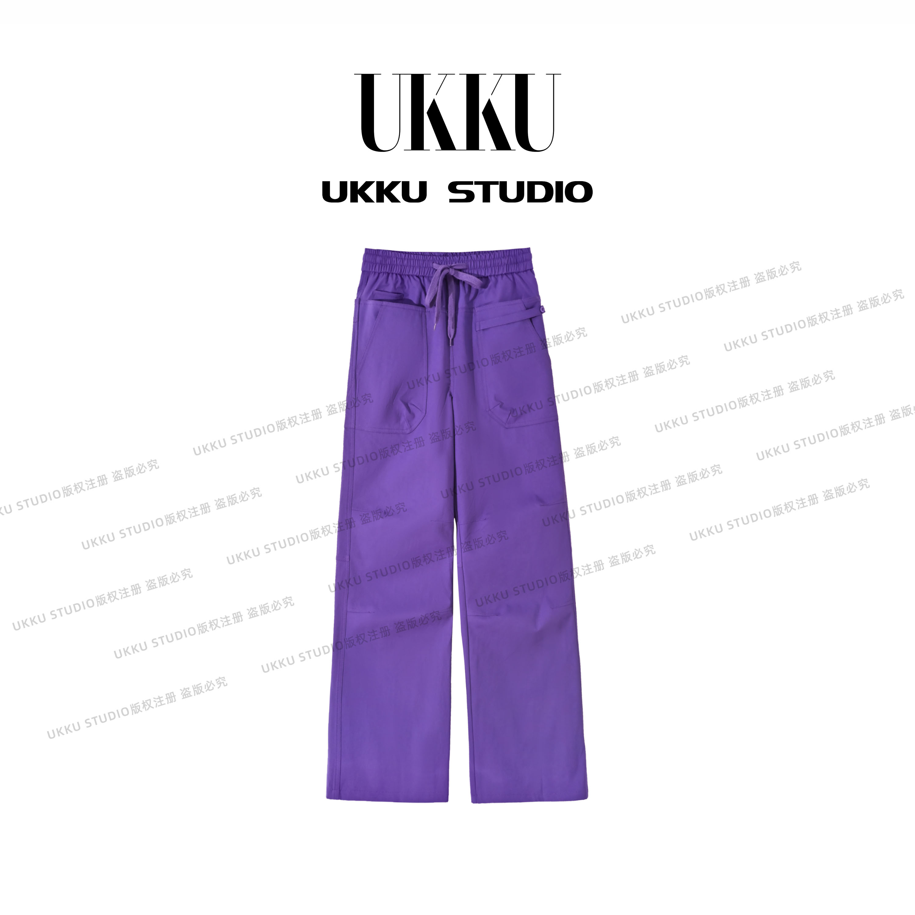 ZJ【紫气东来】秋冬新款时尚紫色显瘦塑形女神冲锋长裤615088