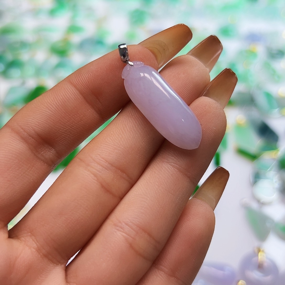 翡翠项链18K金镶嵌翡翠