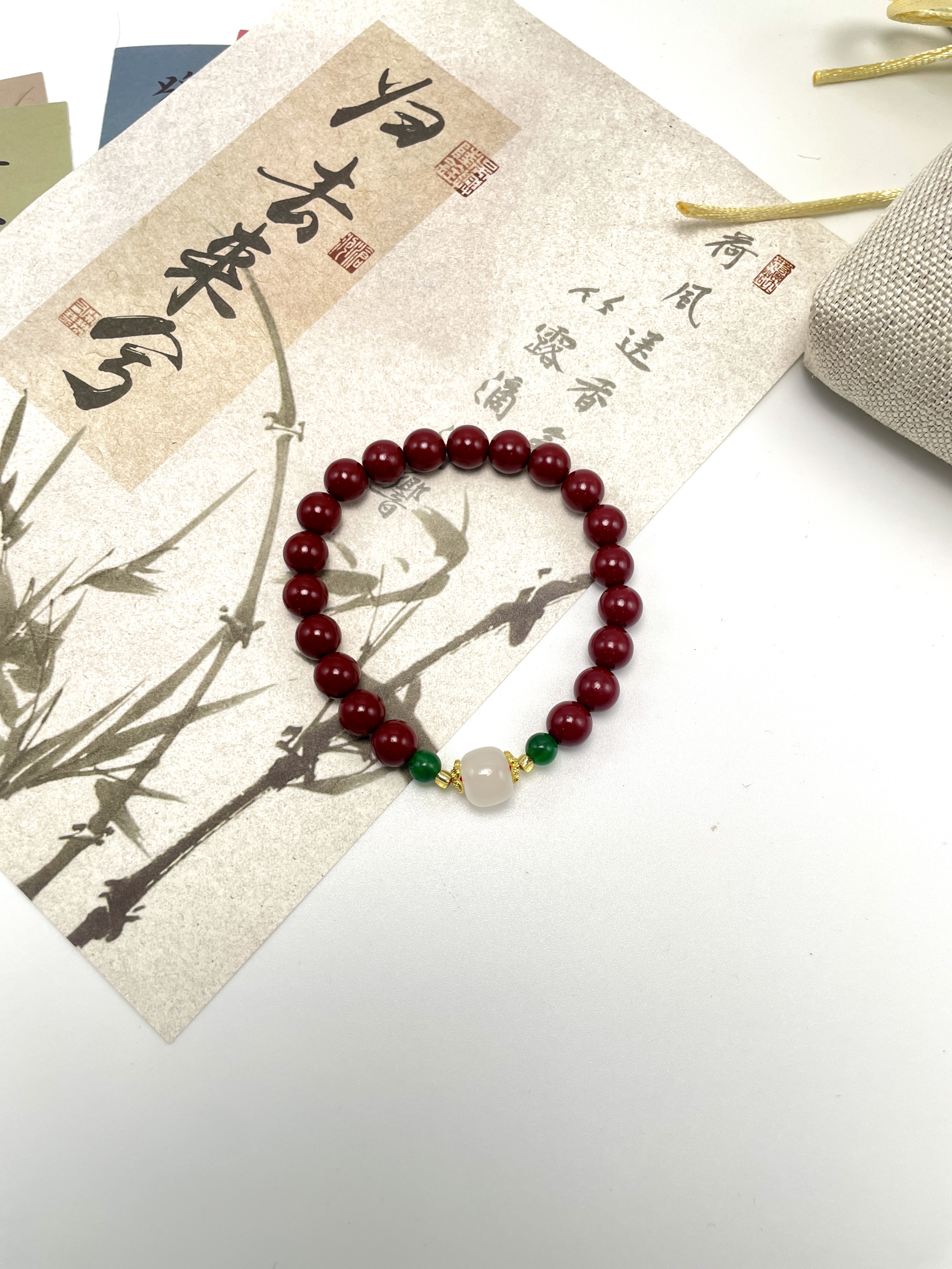 天然辰砂精美手串072（无礼盒发货）