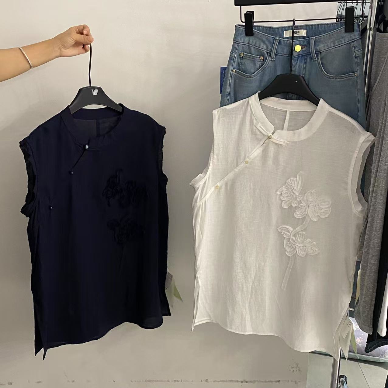 【ARONG阿荣家】上衣258151-黑色白色-M