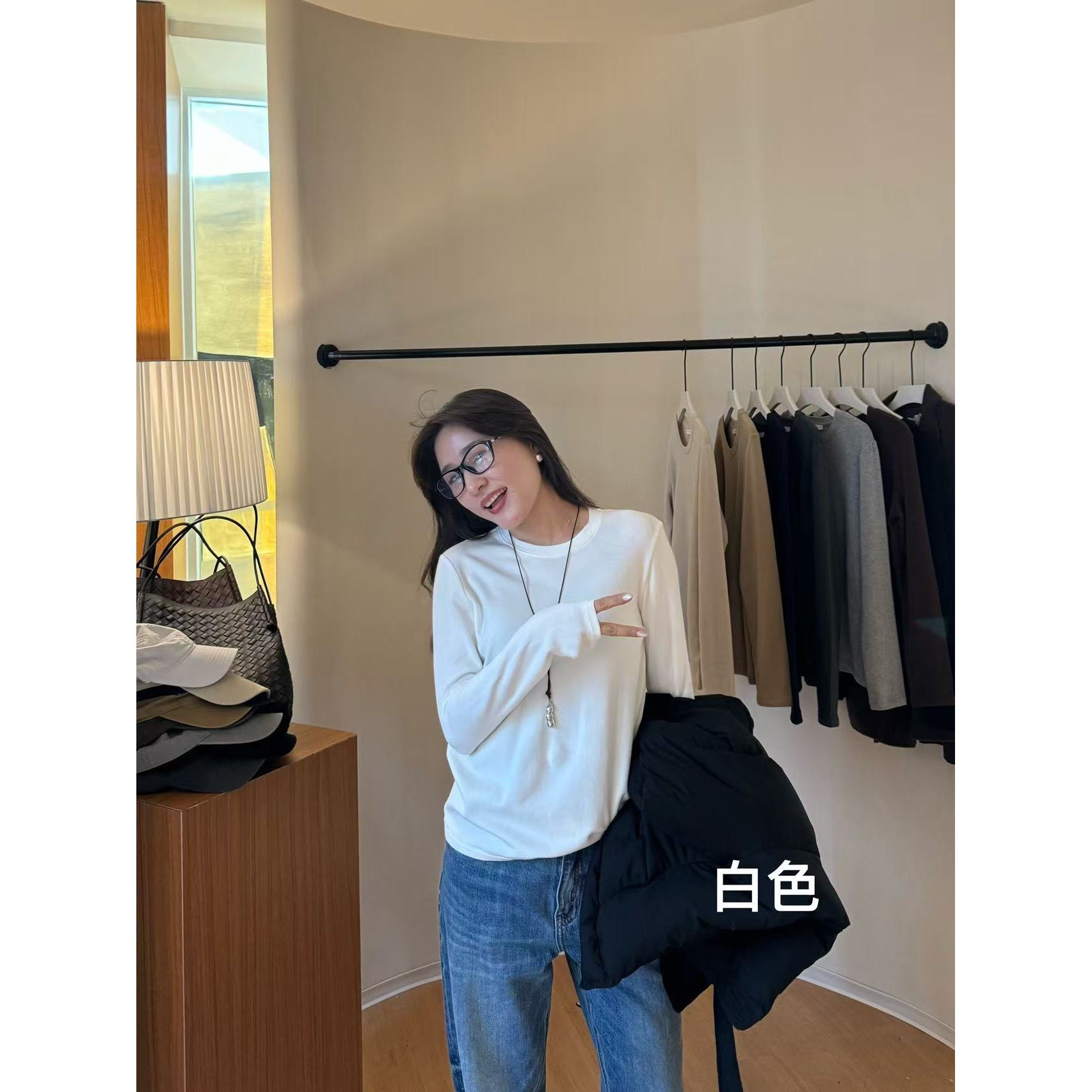 德绒加厚圆领打底衫2173