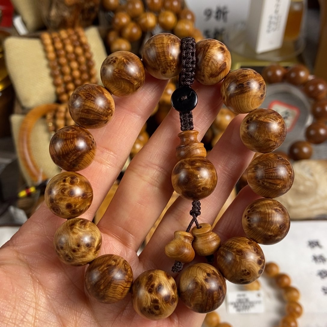 柏木（崖柏）手串/手链北太行高崖陈化瘤疤闪电火焰15