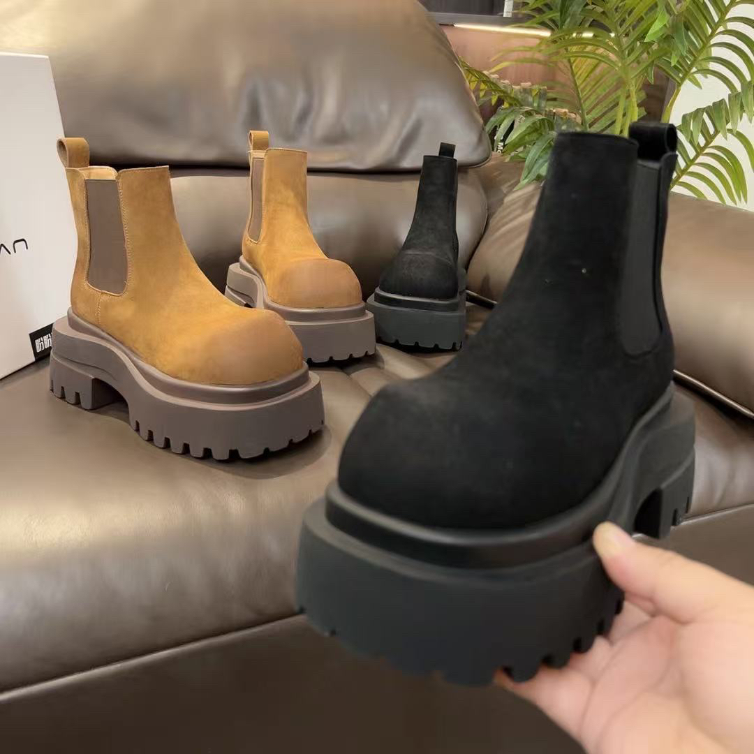 2025新款 超轻底8厘米 定制款时装靴短筒厚底百搭切尔西靴-