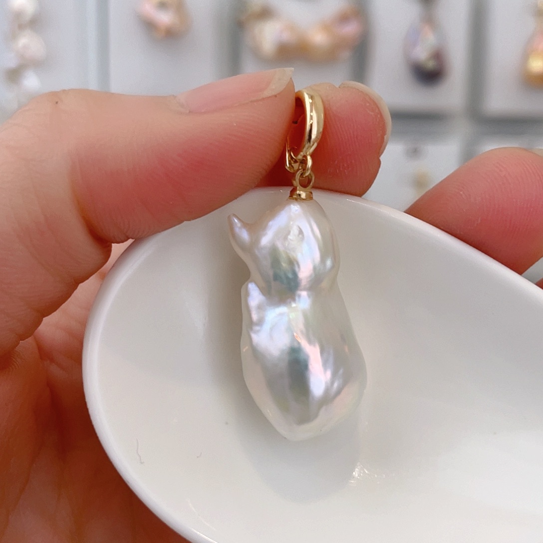 淡水珍珠颈饰银S925镀金镶嵌