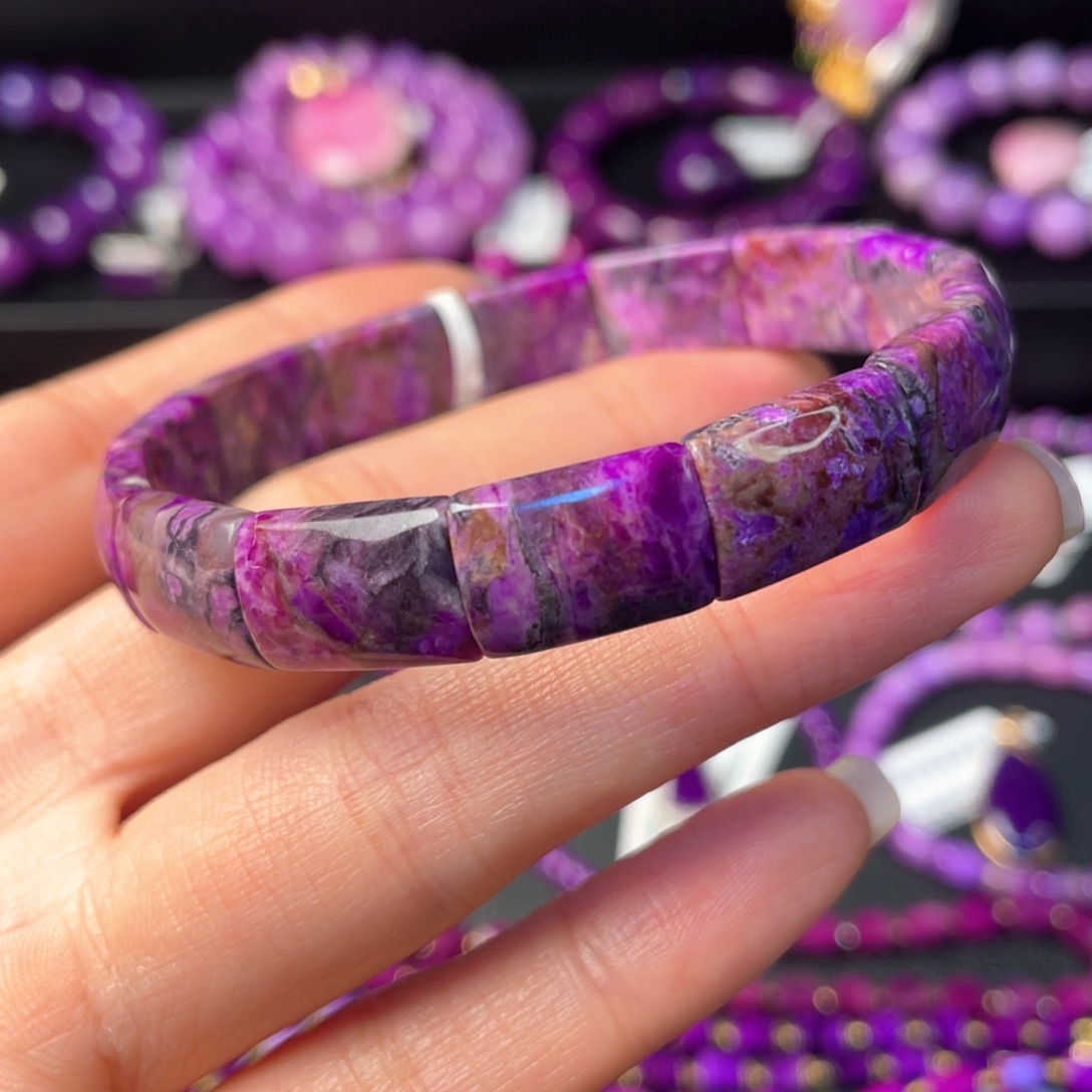 苏纪石（舒俱来）未镶嵌泥地料紫樱镯排