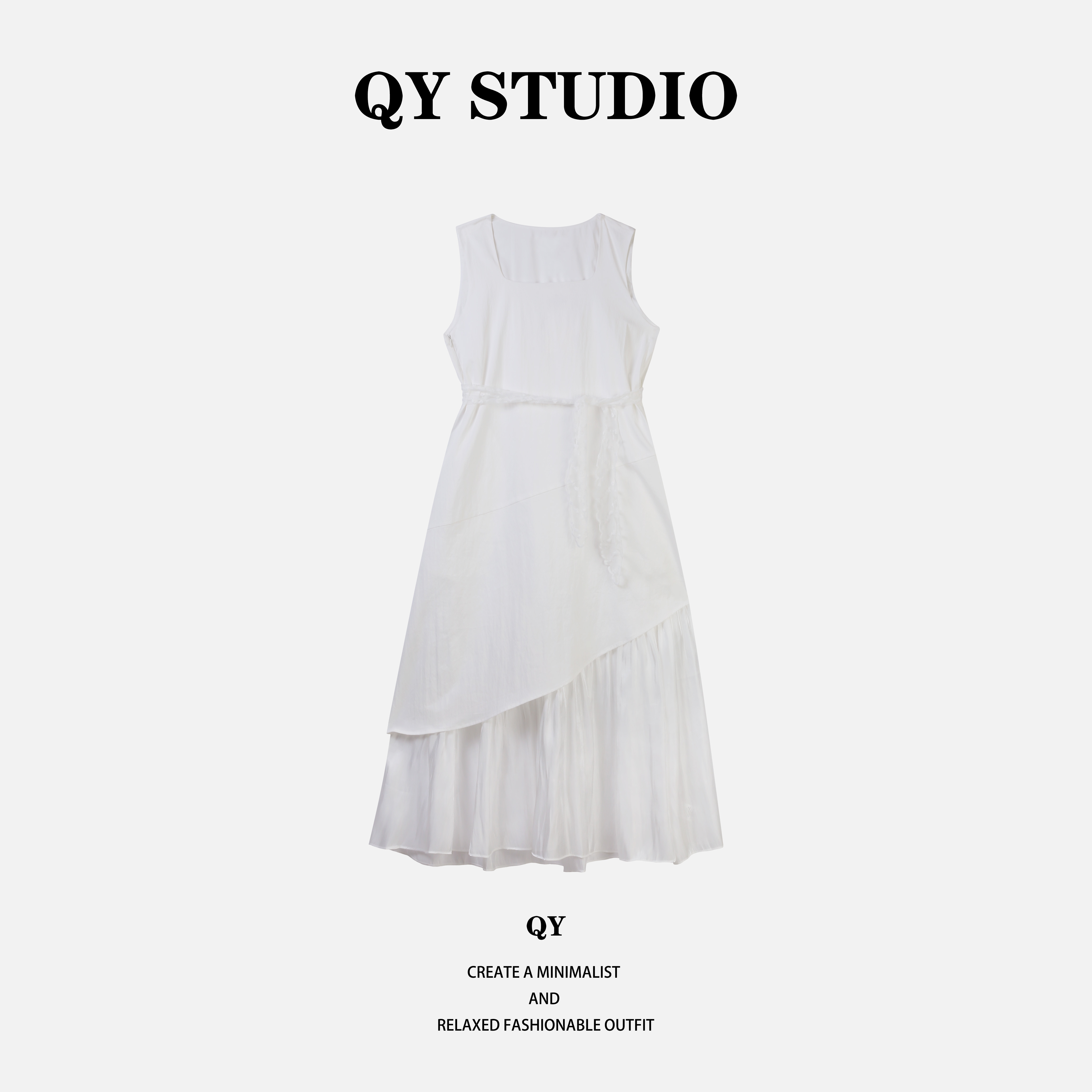 【千屹】圆领夏季拼接提花优雅气质连衣裙YA25215L002