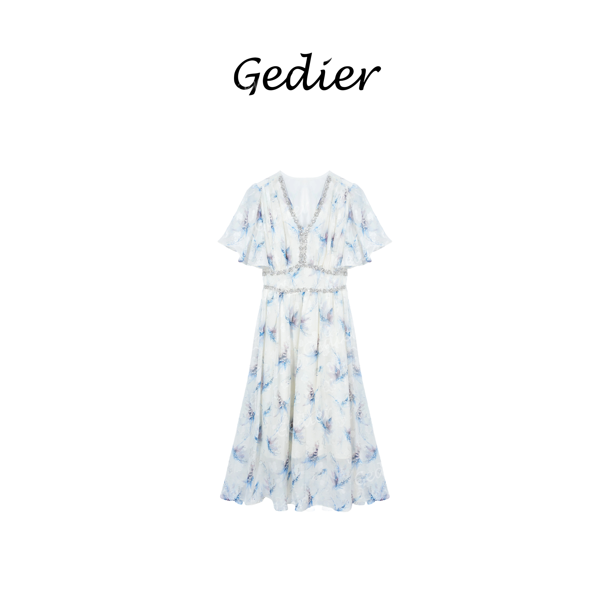 【歌蒂尔】优雅花卉绚丽连衣裙 LG520818Y