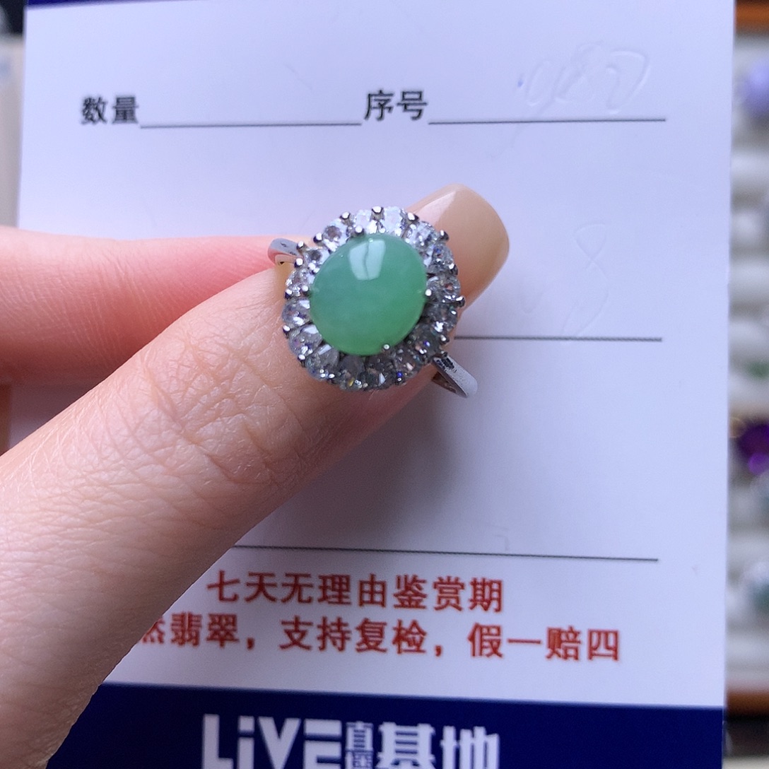翡翠银S925镶嵌戒指11