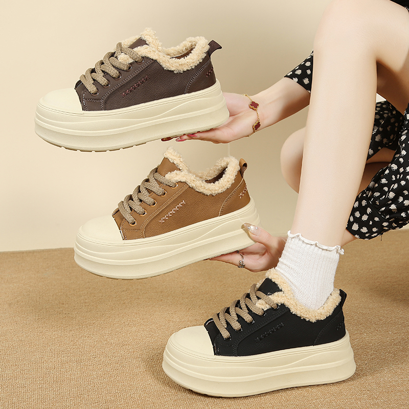 棉鞋保暖女2025新款秋冬加绒加厚百搭厚底增高休闲运动鞋外穿韩版