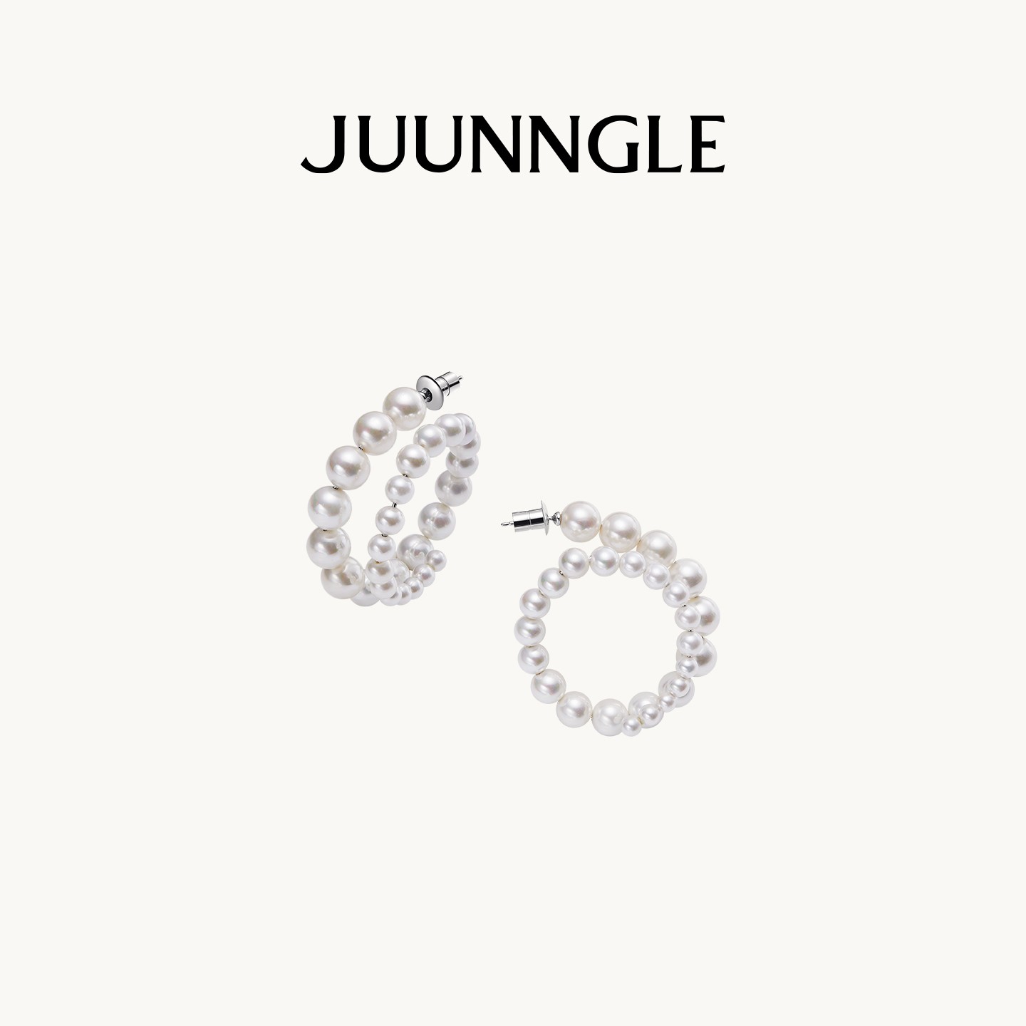 juunngle lab 非金属仿珍珠耳饰 串珠耳环女白色轻奢小众百搭礼物