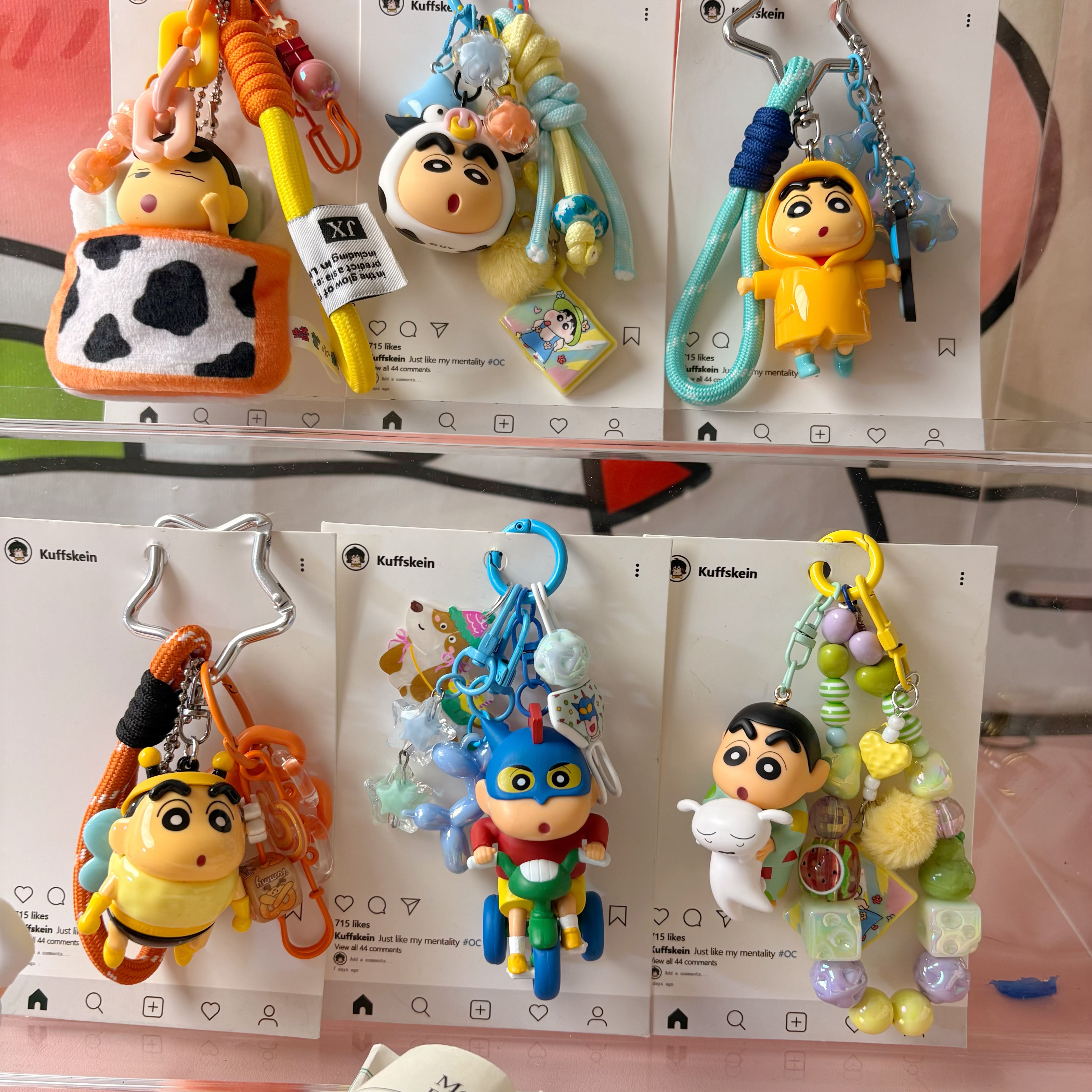 【喵呜仔原创】选号位 可爱蜡笔小新手机链DIY创意钥匙链包挂挂件