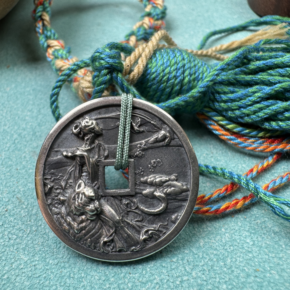 樂行•九歌山鬼花錢【爆款】独特设计925银制重 7.88 克尺寸2.18cm