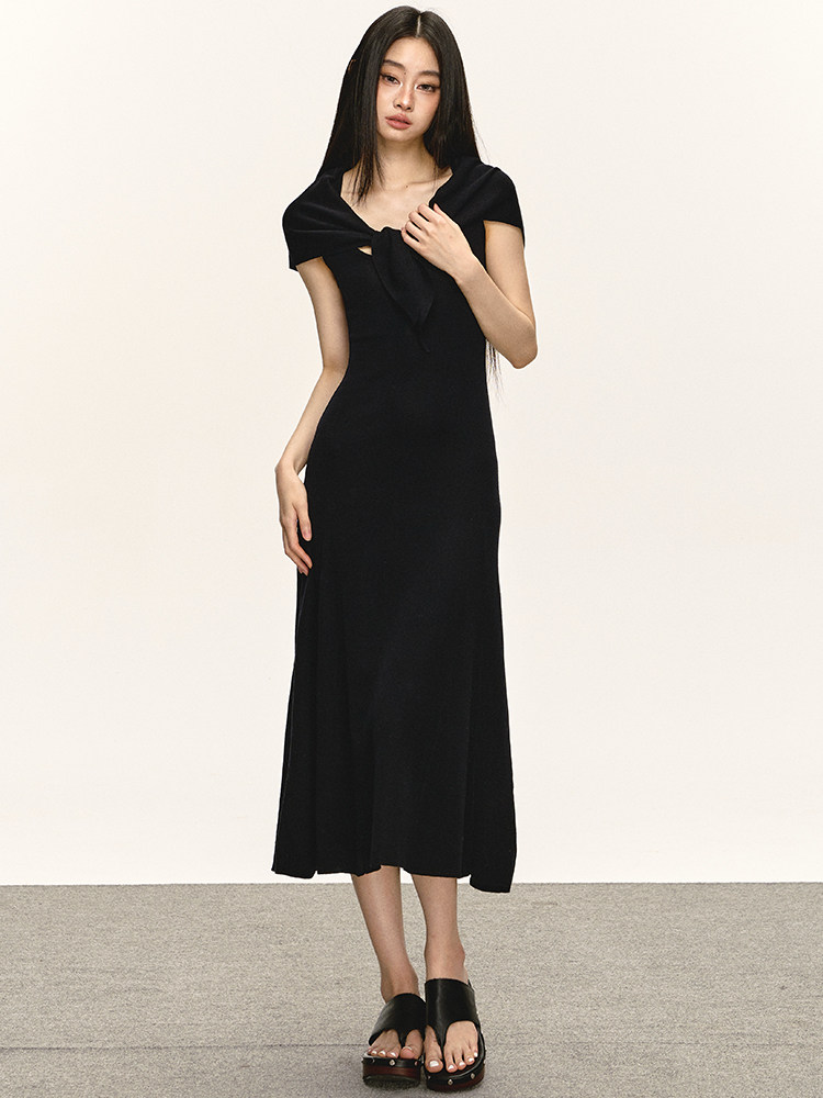 背心连衣裙外搭披肩两穿女夏季收腰显瘦长款包臀裙