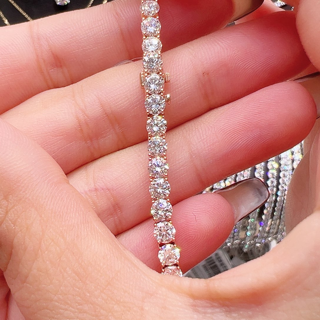 实验室培育钻石18K金镶嵌套链