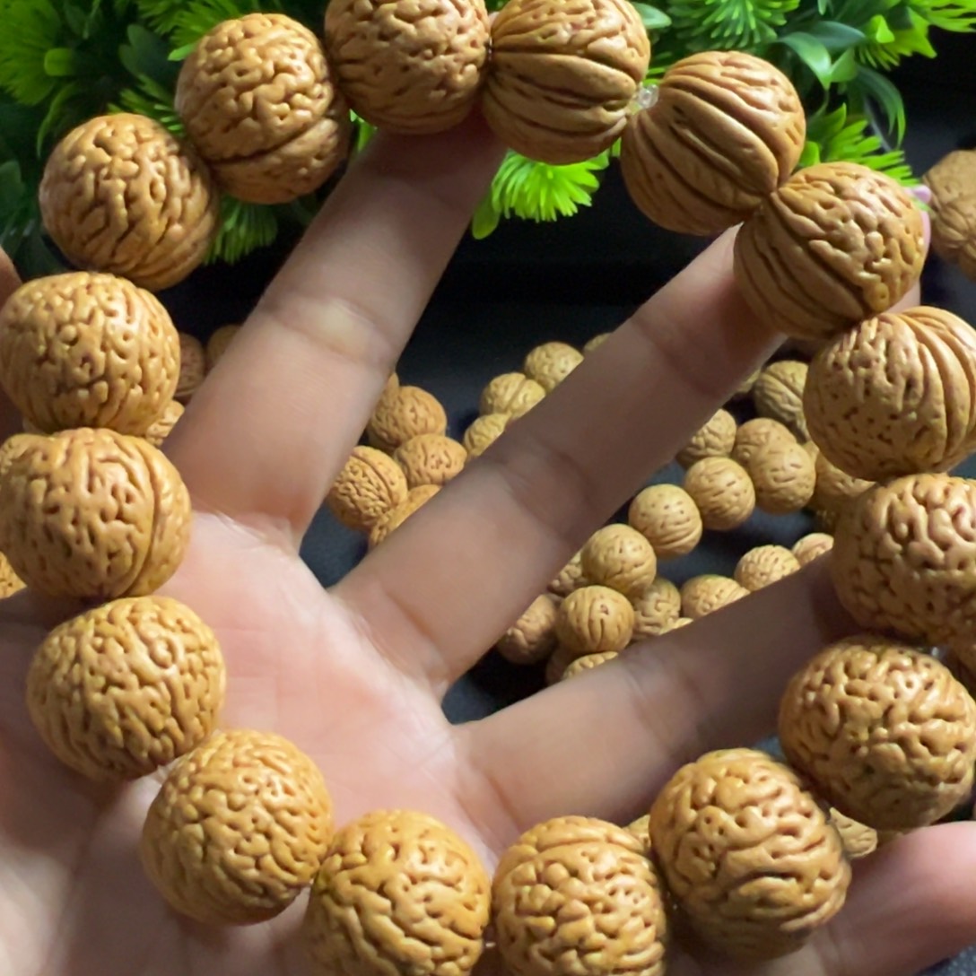 桃木白月光桃核手串