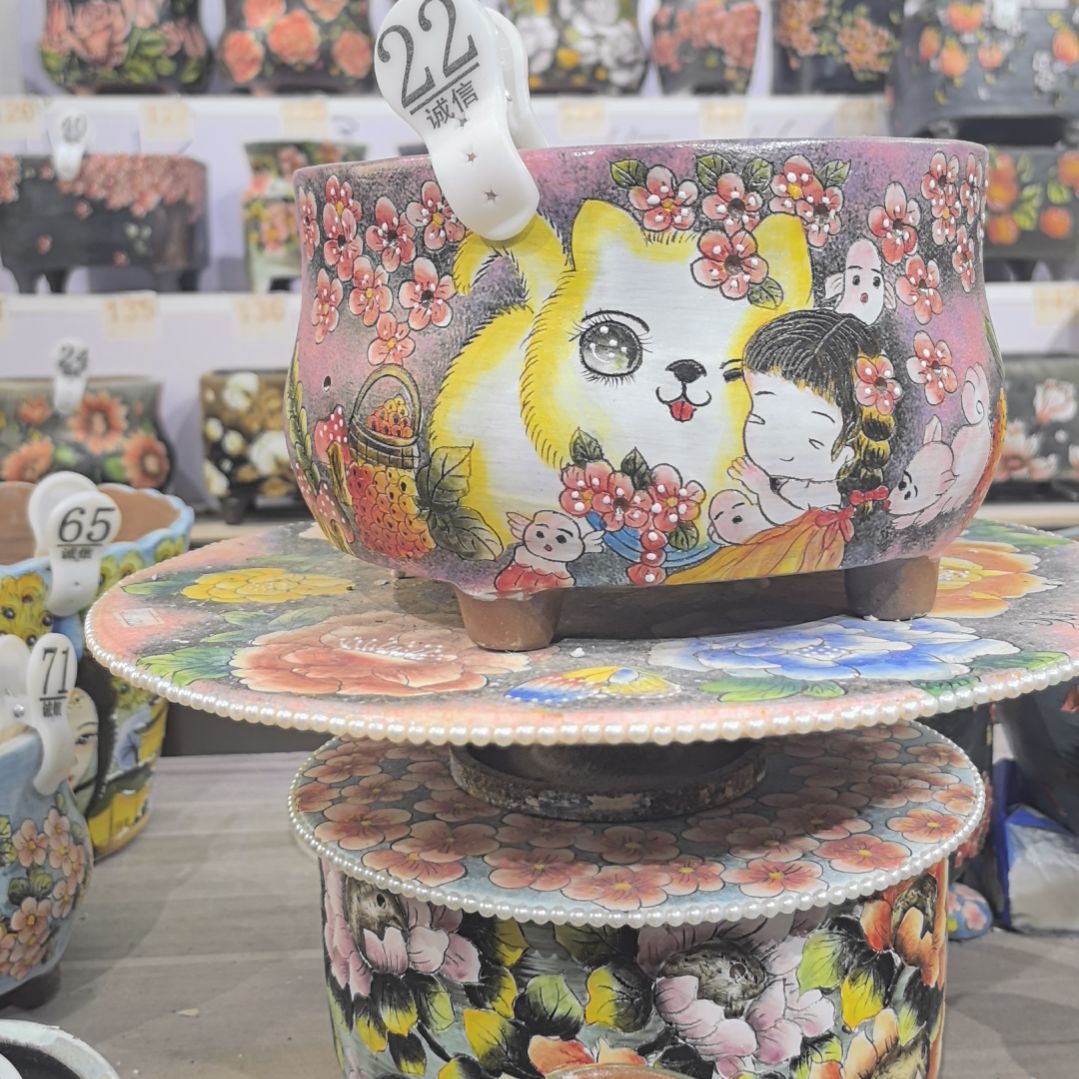 红泥花盆景德镇花盆