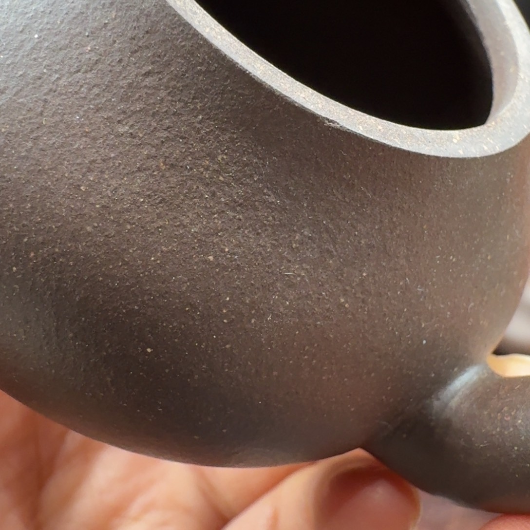 紫砂茶壶天青泥 黎明即起梨形壶 盖沿小磕