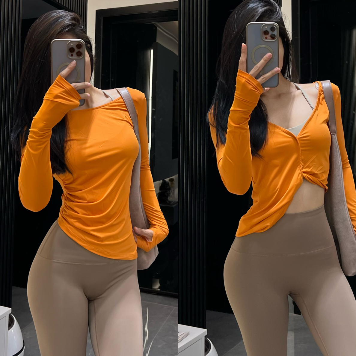 【大严家】长袖修身显瘦运动T恤速干训练瑜伽健身舞蹈服