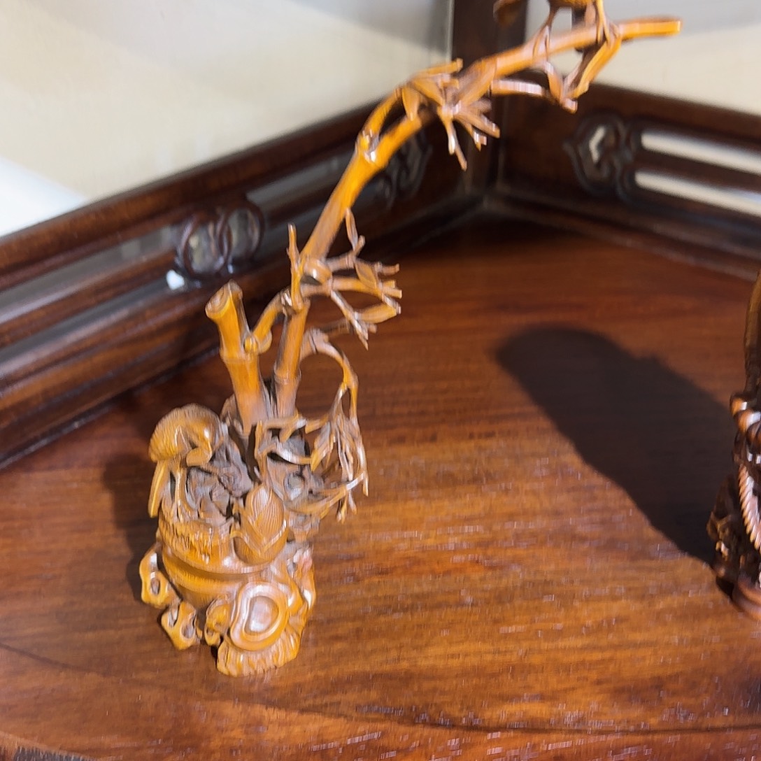 智***哥黄杨木竹节摆件一个高22.5