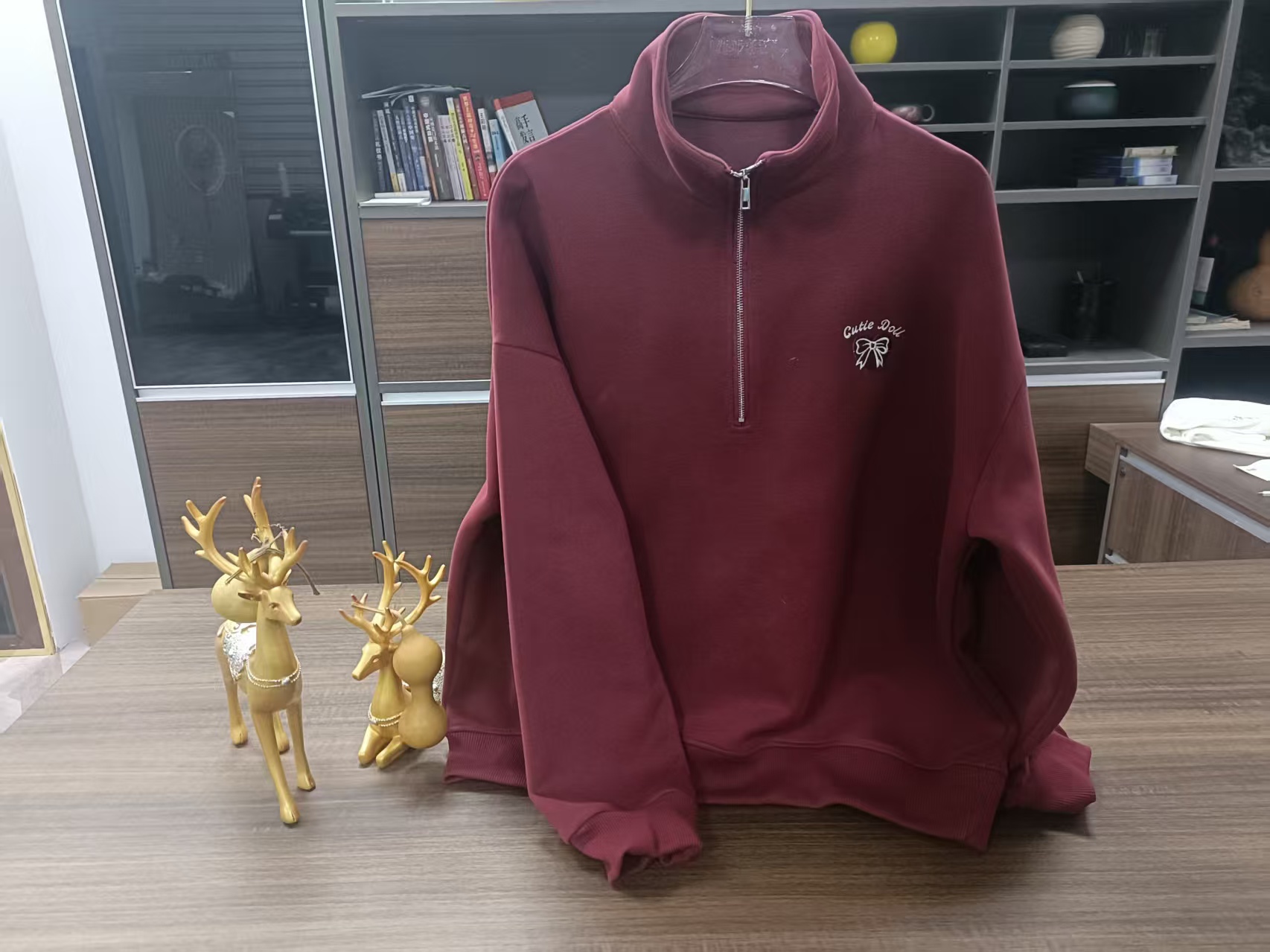 常规潮流宽松上衣街头休闲卫衣半开领立领拉链