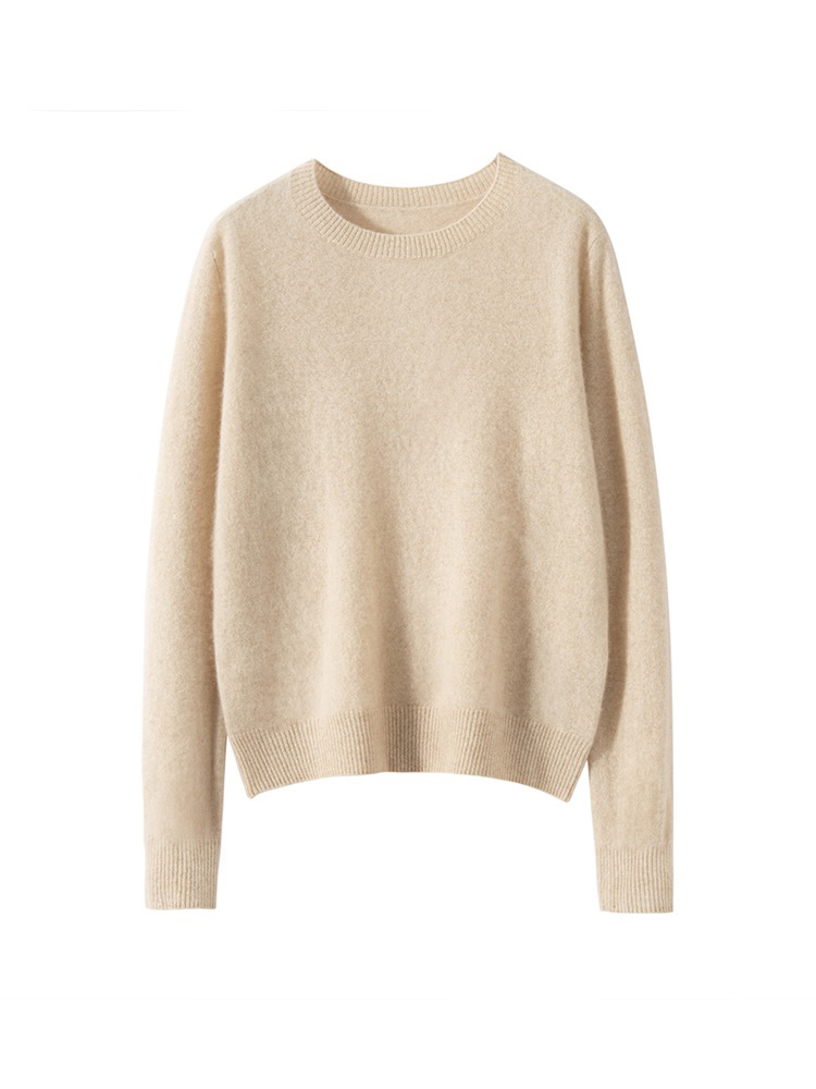 【100%山羊绒】 圆领加金银丝纯羊绒衫 ryyt 2136