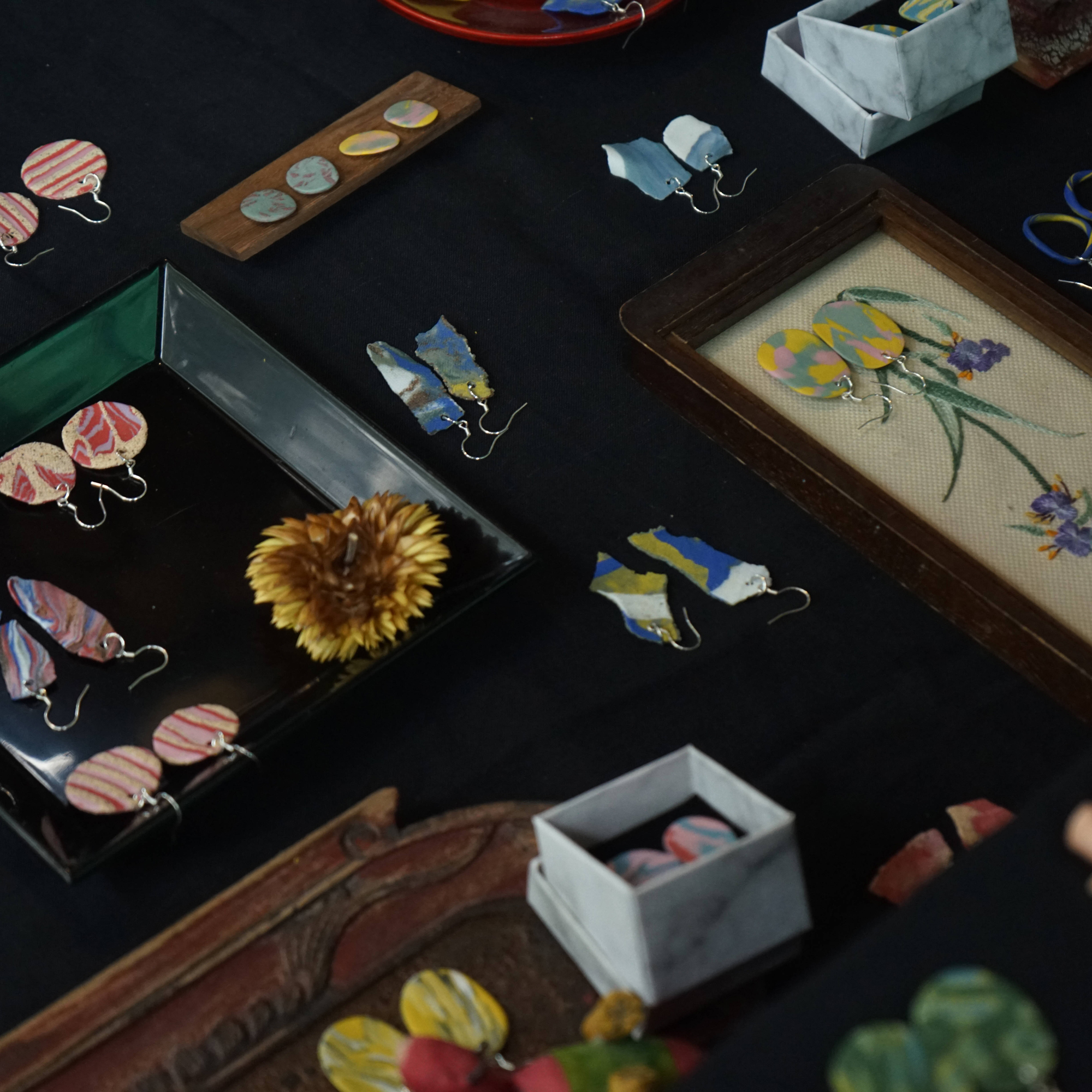 非金属陶瓷耳饰 上釉CIPOPO陶瓷耳环耳钉新中式手工设计师耳饰