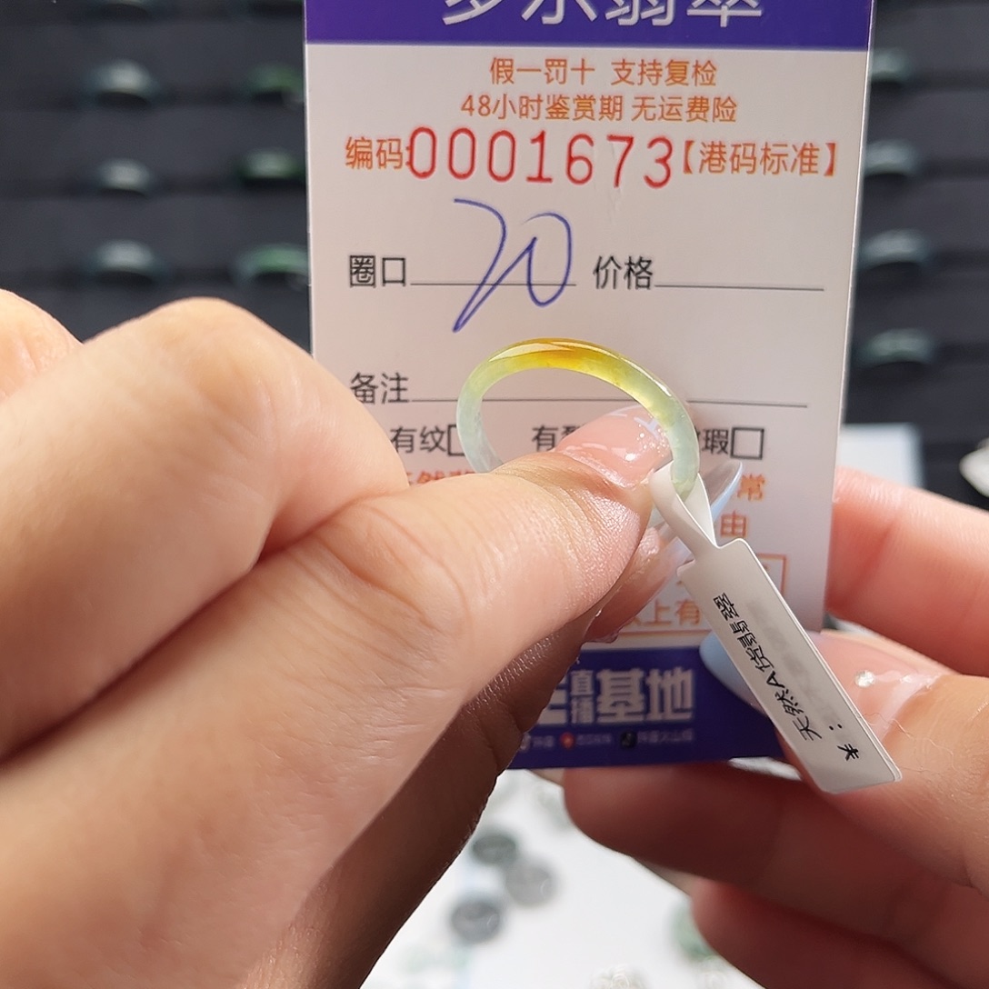 翡翠未镶嵌戒指1673