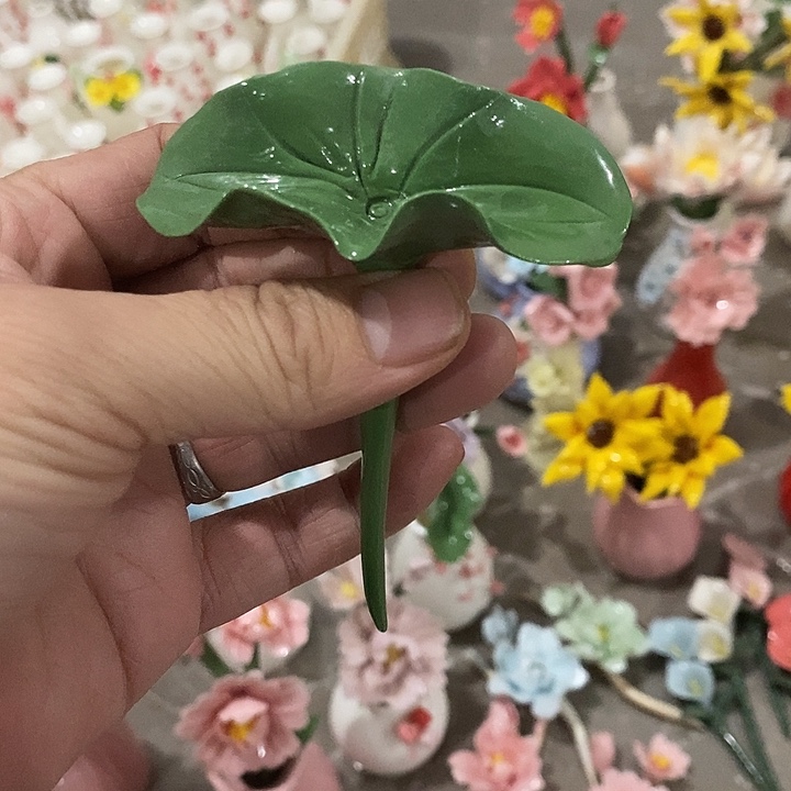 瓷片纯手工陶瓷花摆件