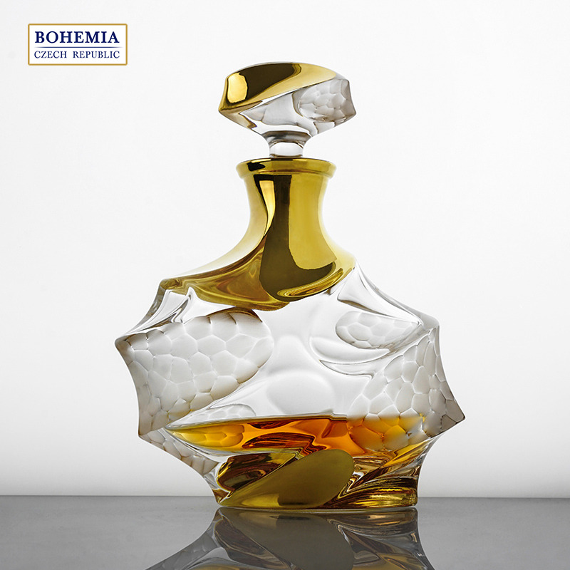 BOHEMIA捷克进口威士忌杯 手工描金酒具套装复古奢华高端酒樽酒杯