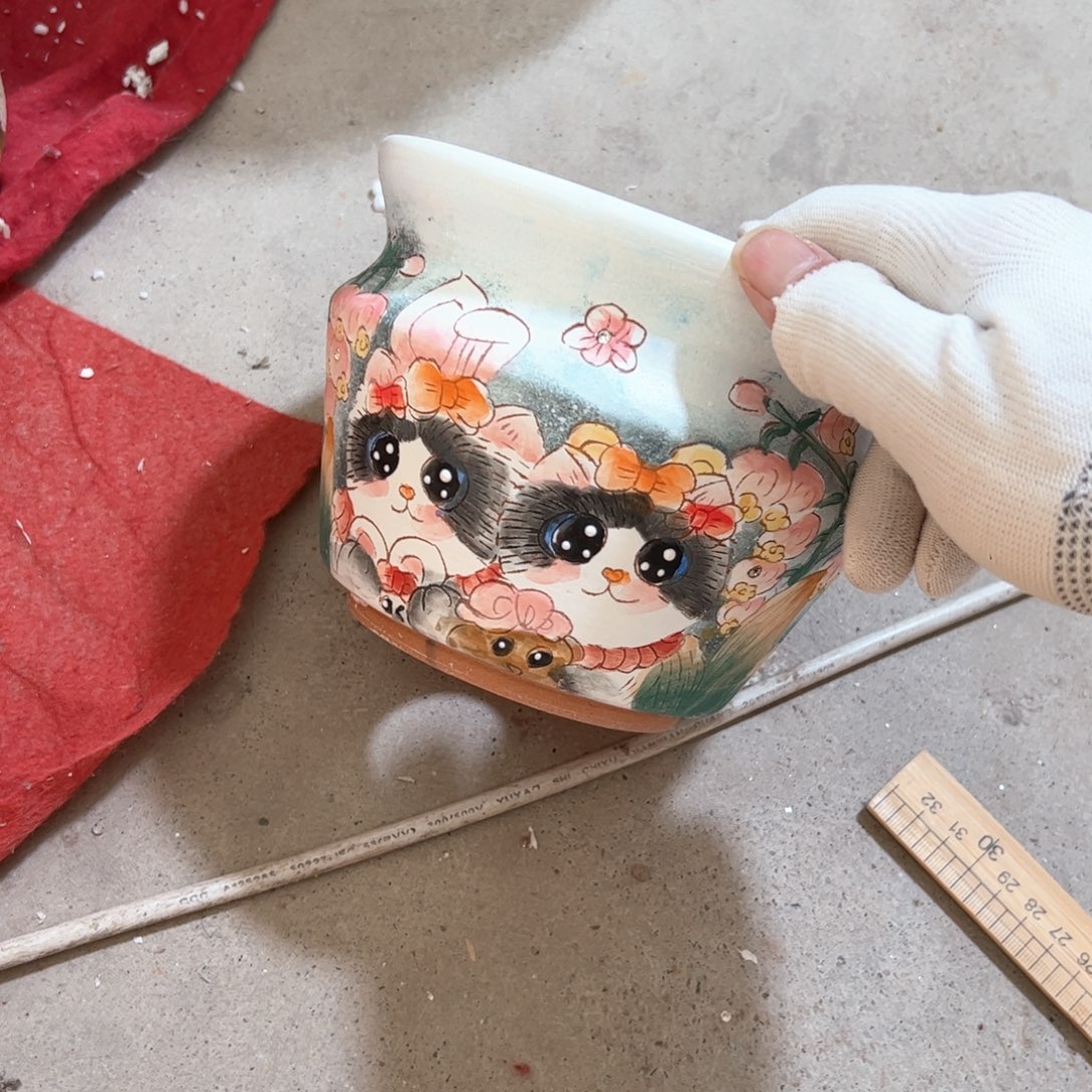 景德镇手绘花盆满38包邮