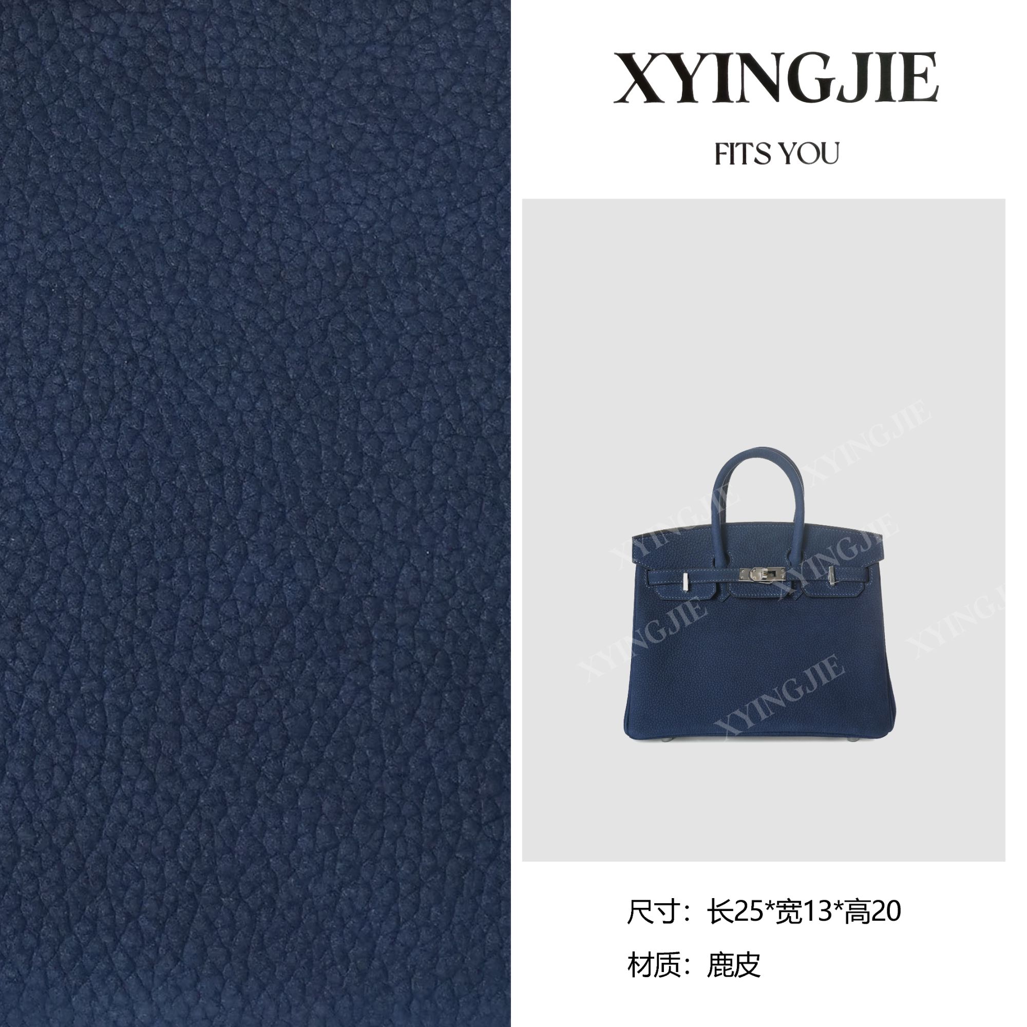 XYINGJIE · 原创设计 真皮高定手提单肩包 BV2255-王冠蓝-纯钢银