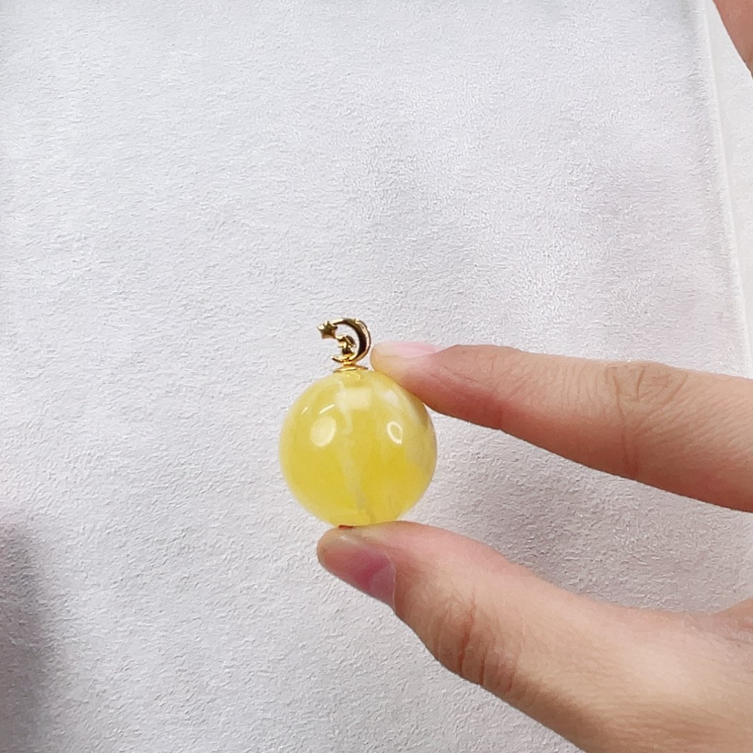 蜜蜡颈饰18K金镶嵌蜜蜡26.8