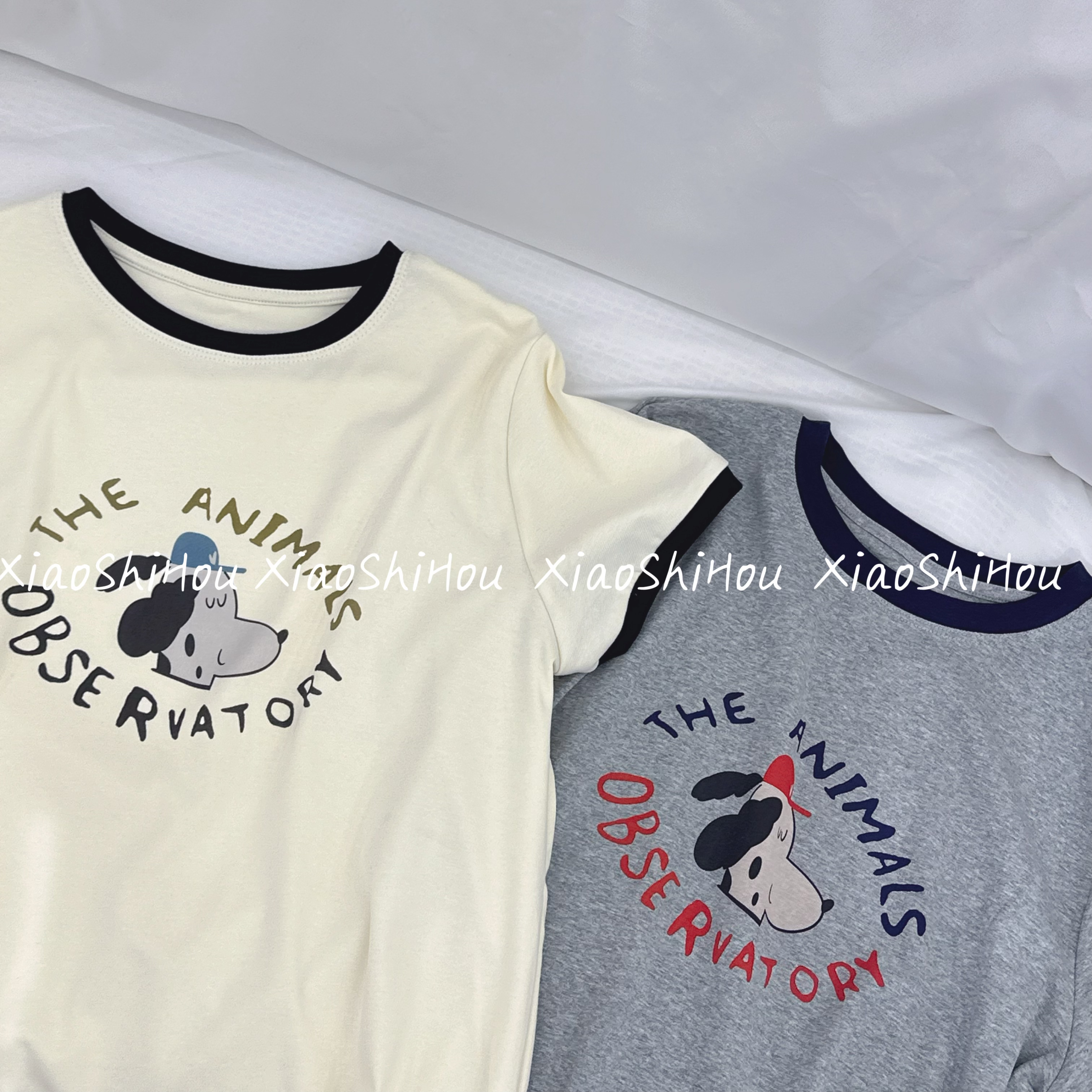 小时候女装店（no退no换）英文拼色小狗T恤08227