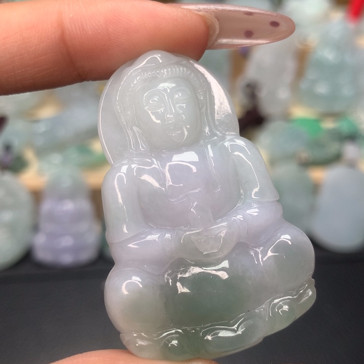 翡翠颈饰未镶嵌玉观音吊坠